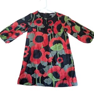 GAP Toddler Dress with Red and Green Floral Design